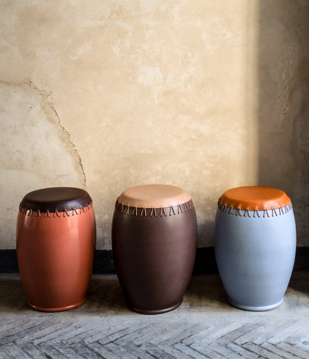 BOMBO 2 Pouf/Side Table by Nestor Perkal for Oscar Maschera - DUPLEX DESIGN