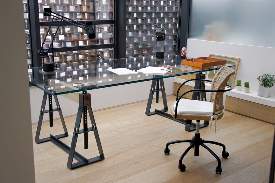 CAN PAU Adjustable in Height Trestle Table by Jaume Tresserra for Dessie' - DUPLEX DESIGN