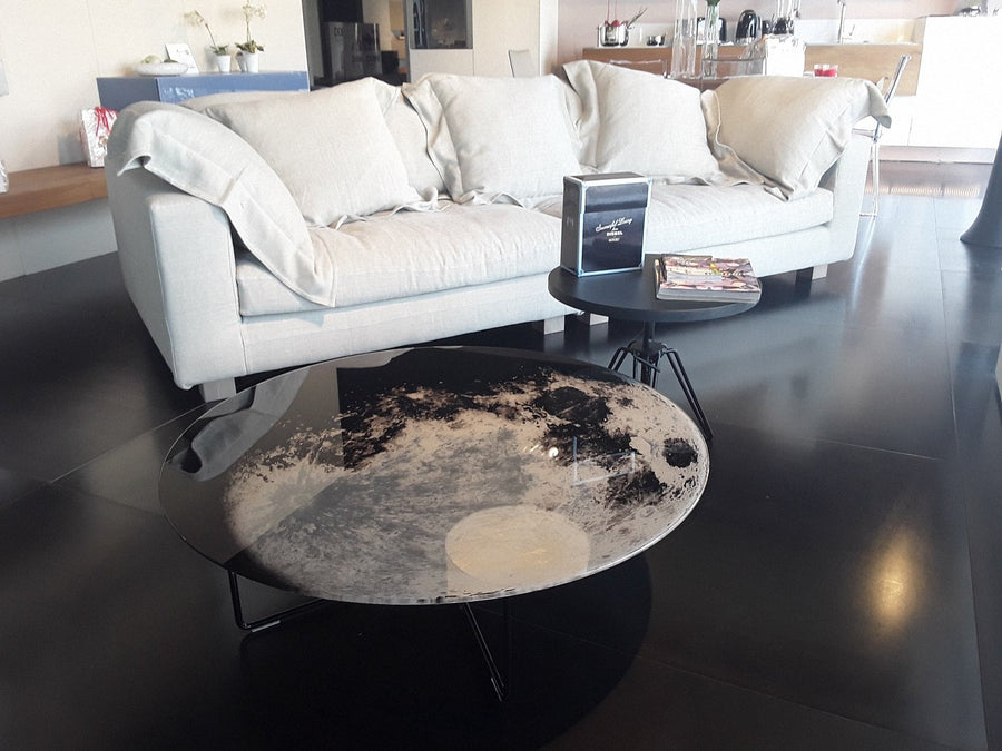 MY MOON MY MIRROR Printed Glass Mirror Coffee Table by Moroso for Diesel Living - DUPLEX DESIGN