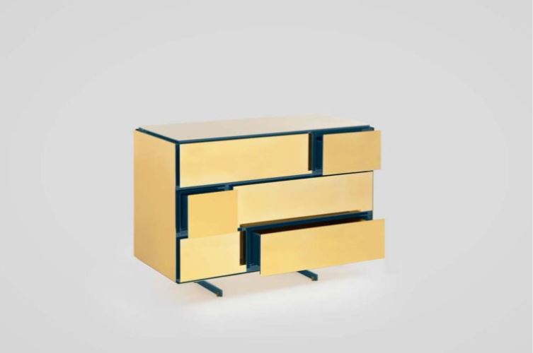 GOLD CHEST OF DRAWERS