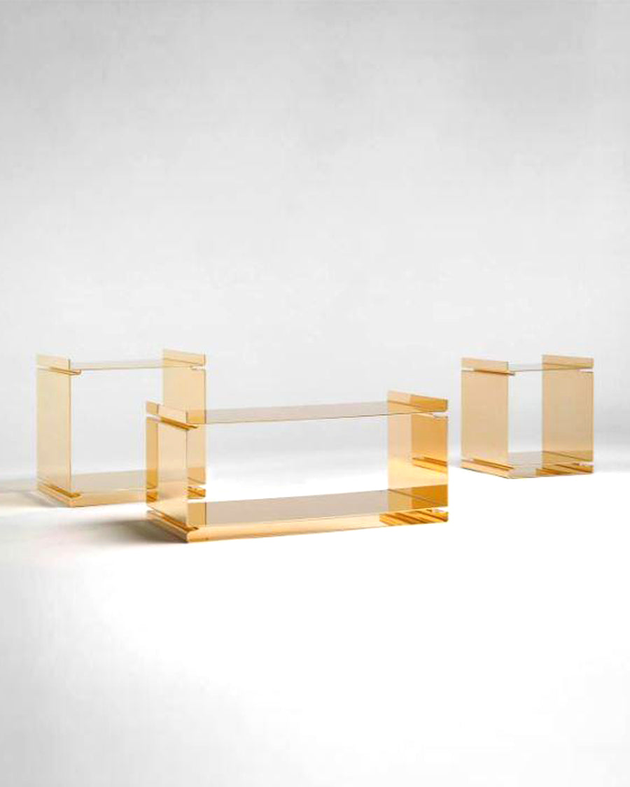 GOLD SET OF LOW TABLES